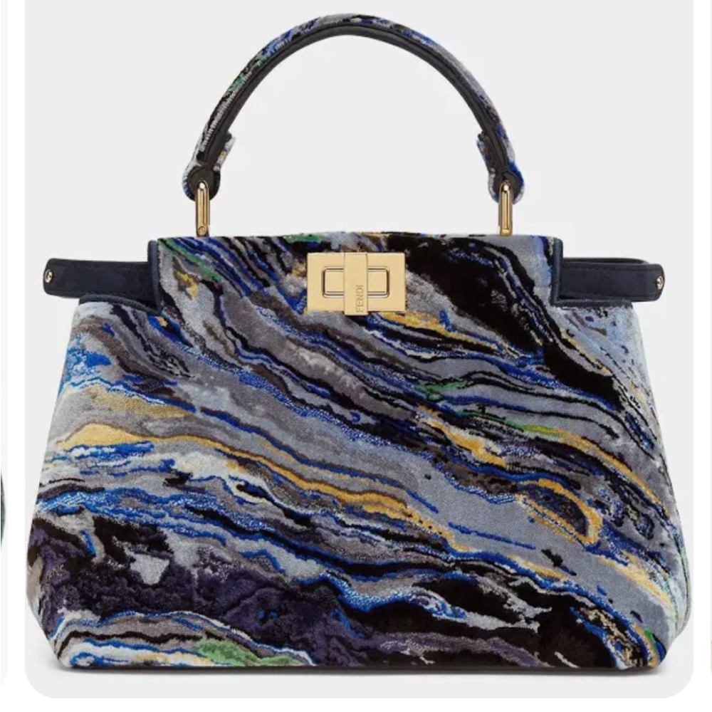 🔥ISO‼️ Fendi Peekaboo Marbled Velvet Bag